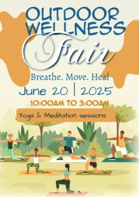 Yellow Illustrative Outdoor Wellness Fair A1 template