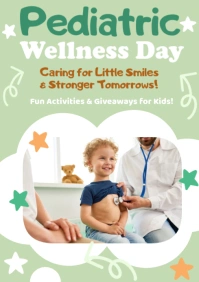 Yellow Illustrative Pediatric Wellness Day A1 template