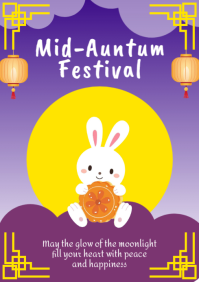 Yellow Mid-Autumn Festival A4 Template