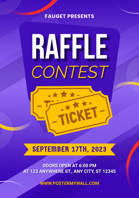 Yellow Illustrative Raffle Flyer Design Template | PosterMyWall