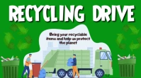 Yellow Illustrative Recycling Drive Digital Display (16:9) template