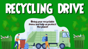 Yellow Illustrative Recycling Drive Digital Display (16:9) template