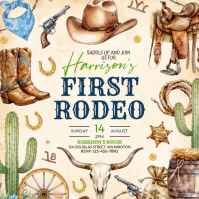 Yellow Illustrative Rodeo Event Square Kvadrat (1:1) template