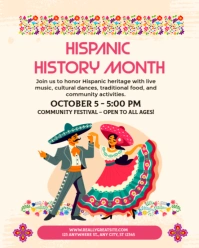 Yellow Illustrative Traditional Cultural Celebration Hispanic History Month Instagram Portrait template