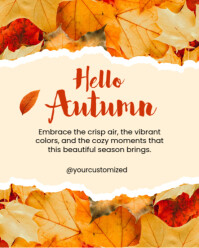 Yellow Illustrative Welcome Autumn Season  Instagram Portrait template