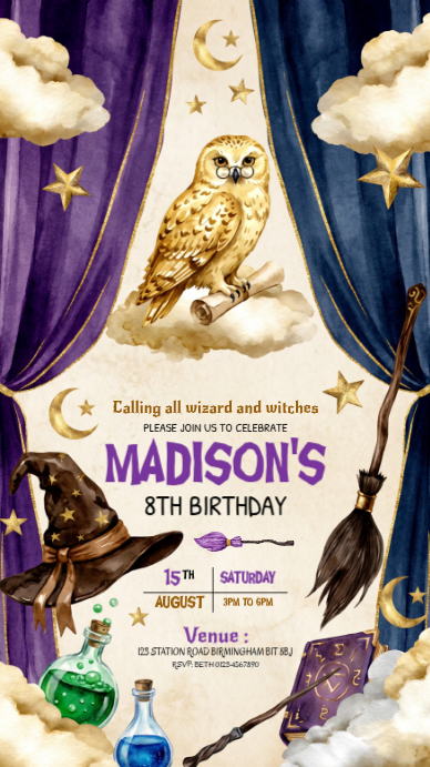 Wizard Birthday Party Template | PosterMyWall
