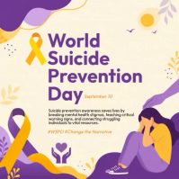 Kuning World Suicide Prevention Day Instagram-bericht Template