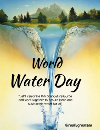 Yellow Illustrative World Water Day Flyer template
