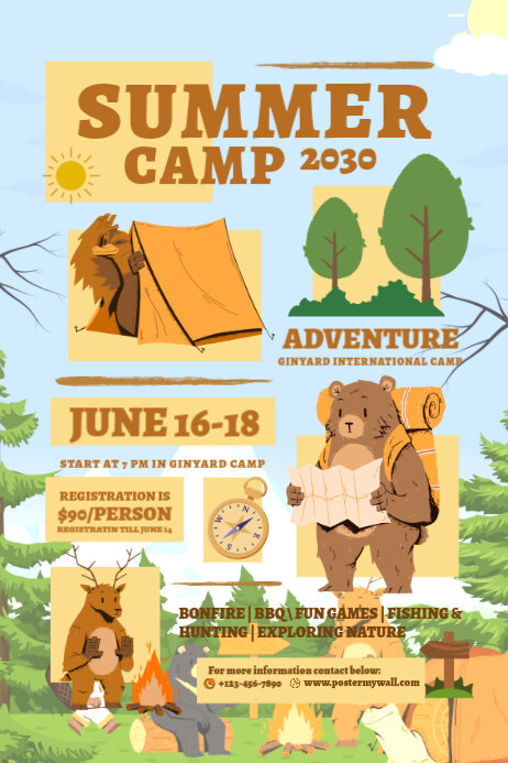 Copy of Yellow Ilustratif Spring Break Camp Poster | PosterMyWall