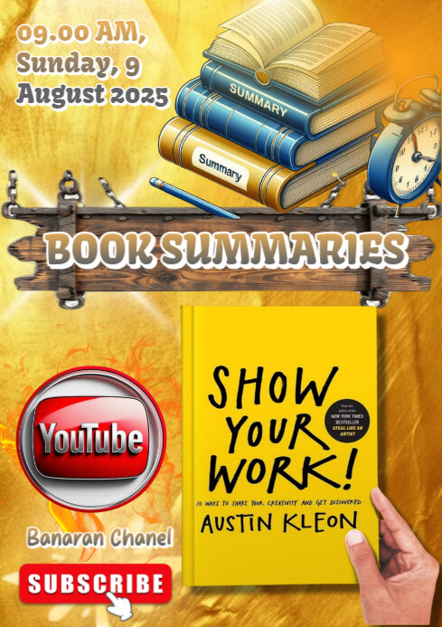 Yellow Ilustratif Youtube Channel Book Summaries A4 template