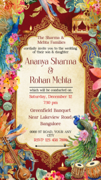 Yellow Indian Wedding Invitation Instagram Story template