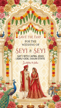Yellow Indian Wedding Invitation Instagram Story template