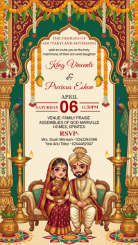 Yellow Indian Wedding Invitation Instagram Story template