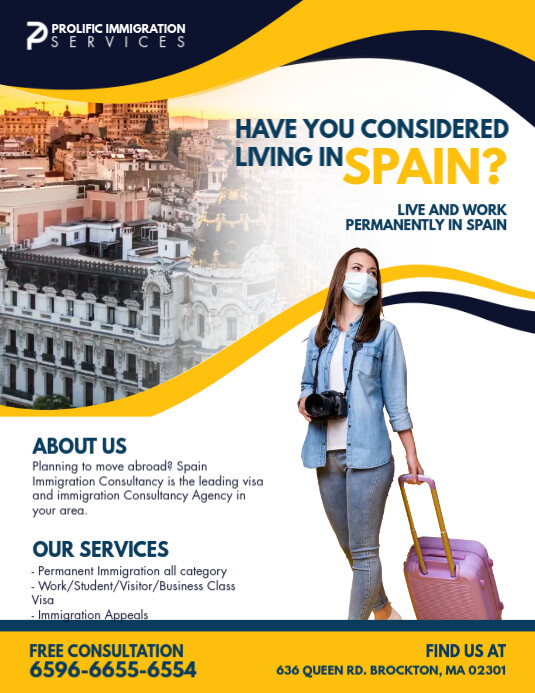 Immigration Design Yellow International Immigration Service Flyer Template | PosterMyWall