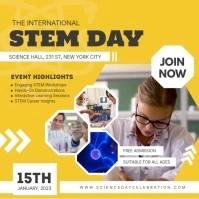 Yellow International STEM Day Instagram Post template