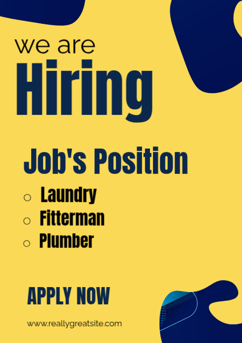 Copy of Yellow Job Recruitment A4 jobs hiring posters | PosterMyWall