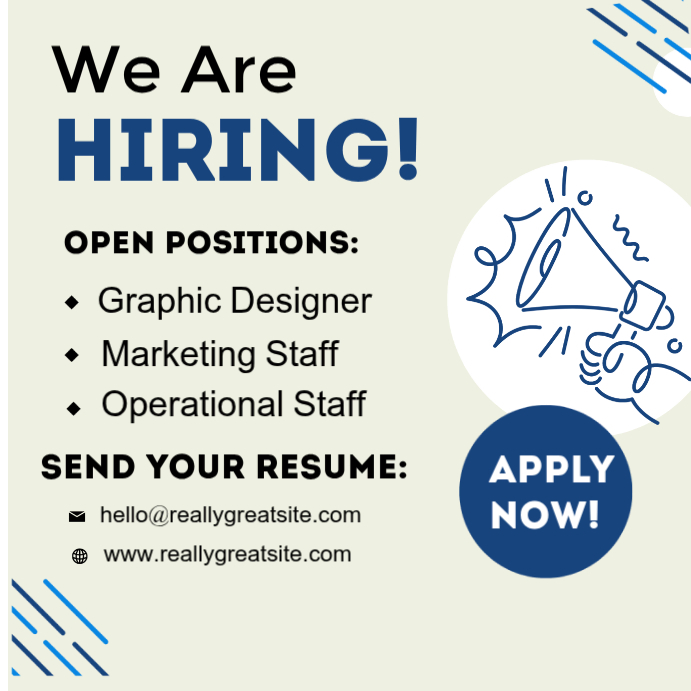 Yellow Job Recruitment Instagram Post Template | PosterMyWall