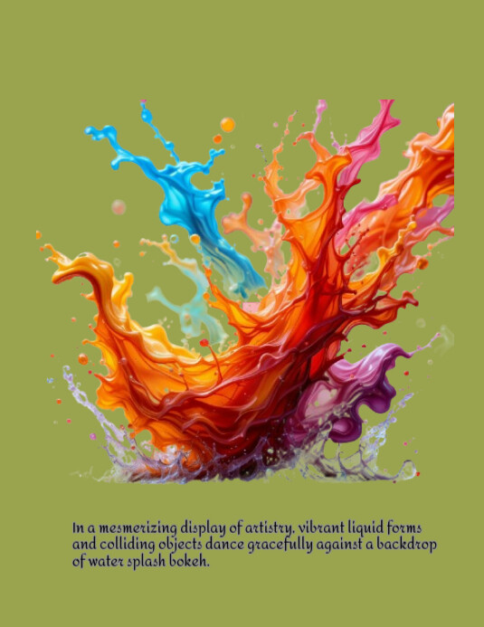 Yellow Joyful Abstract And Joyful Mixed Color Burst Flyer (us Letter) template
