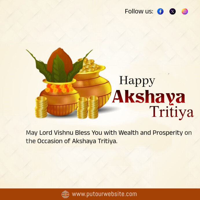 Yellow Joyful Akshaya Tritiya Instagram Post template