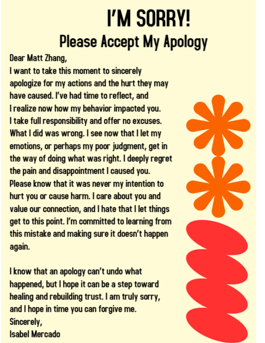 Yellow Joyful Apology Card Flyer (us Letter) Template | PosterMyWall