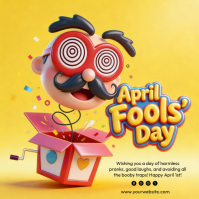 Yellow Joyful April Fools' Day Instagram Post template