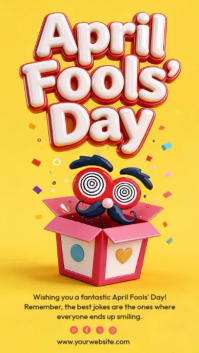 Yellow Joyful April Fools' Day Instagram Reel Video template
