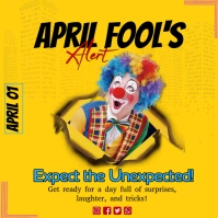 Yellow Joyful April Fools Day Instagram Post template