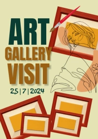 Yellow Joyful Art Gallery Services A4 Templat template