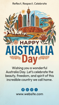 Yellow Joyful Australia Day Instagram Story template