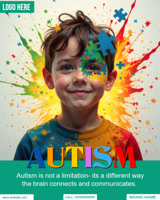 Modèle Yellow Joyful Autism Awareness Instagram Portrait | PosterMyWall