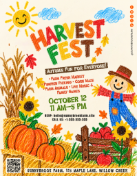Yellow Harvest Festival 传单(美国信函) Template