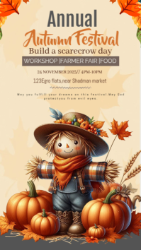 Yellow Autumn Festival เรื่องราวบน Instagram Template