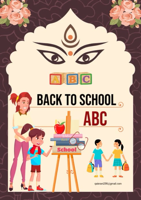 Yellow joyful back to school a4 video Template | PosterMyWall