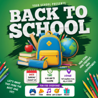 Yellow Joyful Back to School Event Instagram Post Instagram-opslag template