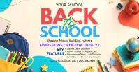 Żółty Back to School auf Facebook geteiltes Bild Template