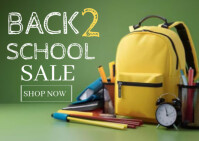 Yellow Joyful Back To School Sale  Postcard template