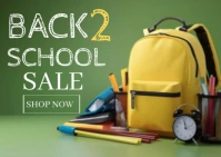 Yellow Joyful Back To School Sale  Postcard template