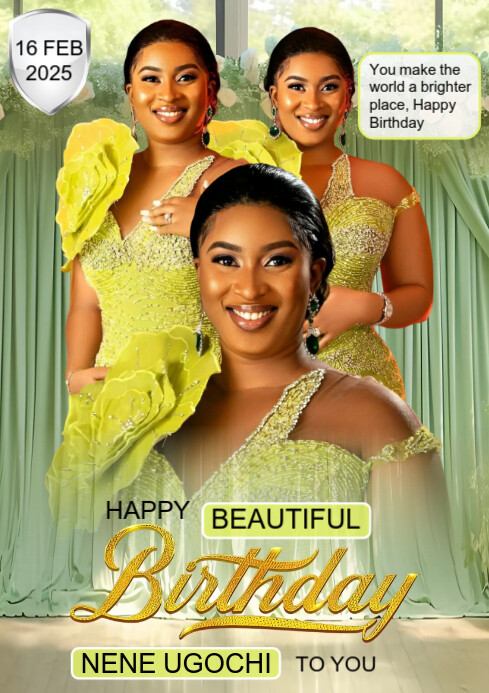 Yellow Joyful Birthday Flyer A4 Template | PosterMyWall