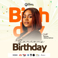 Yellow Joyful Birthday Flyer  Instagram Post Instagram-opslag template