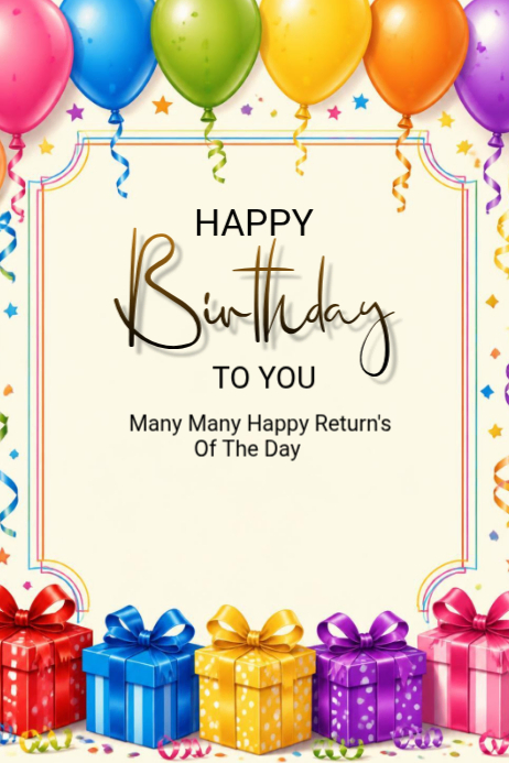 Yellow Joyful Birthday Poster Template | PosterMyWall