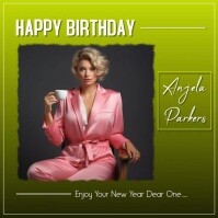 Yellow Joyful Birthday Template  Instagram Post