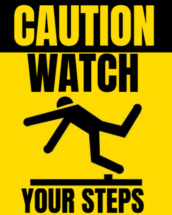 Yellow Joyful Caution Watch Your Steps  Instagram Portrait template