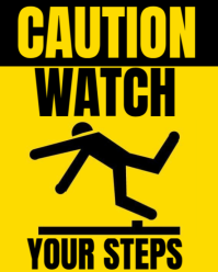 Yellow Joyful Caution Watch Your Steps  Instagram Portrait template