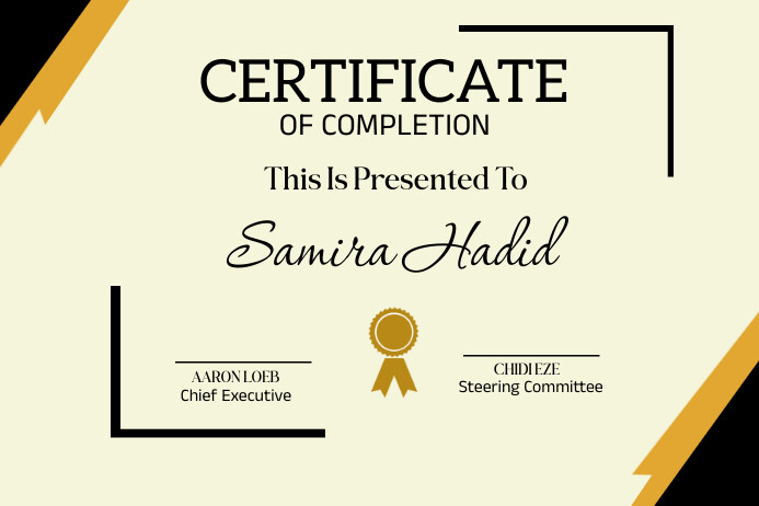 Yellow Joyful Certificate Label template