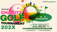 Yellow Joyful Charity Golf Tournament Digital Display Digitale Vertoning (16:9) template