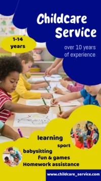 Yellow Joyful Childcare Service  Digital Display (9:16) template