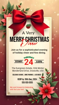 Yellow Joyful Christmas Dinner Instagram Story template