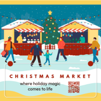 Yellow Joyful Christmas Market Instagram Post template