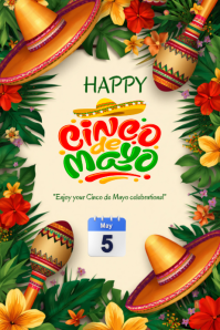Yellow Joyful Cinco de Mayo Celebration Banner 4' × 6' template