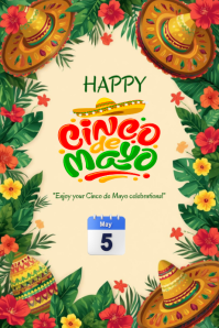 Yellow Joyful Cinco de Mayo Celebration Banner 4' × 6' template